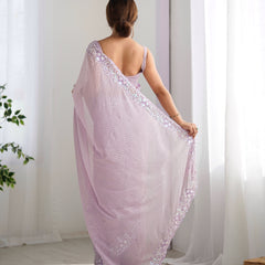 Embellished Georgette with Sequins & Embroidery Work Saree