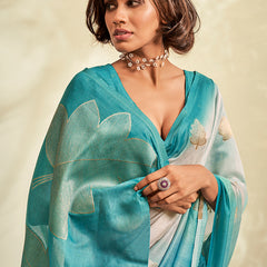 Handloom Silk with Digital Prints Saree