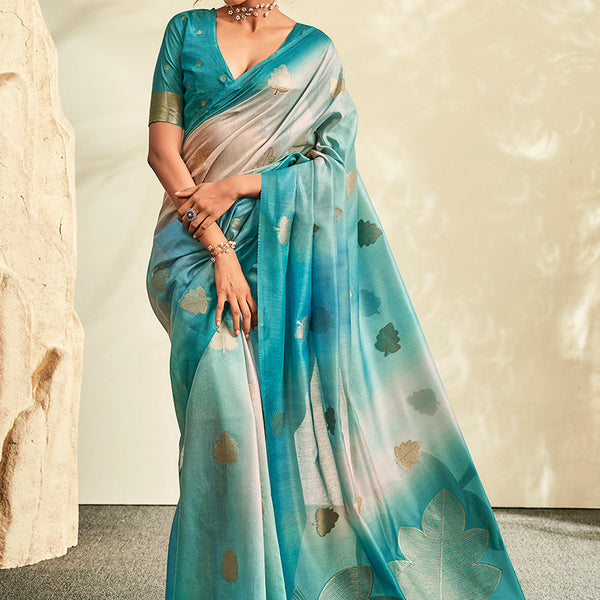 Handloom Silk with Digital Prints Saree