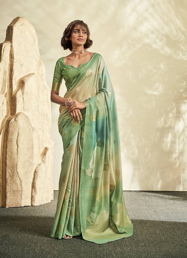 Handloom Silk with Digital Prints Saree