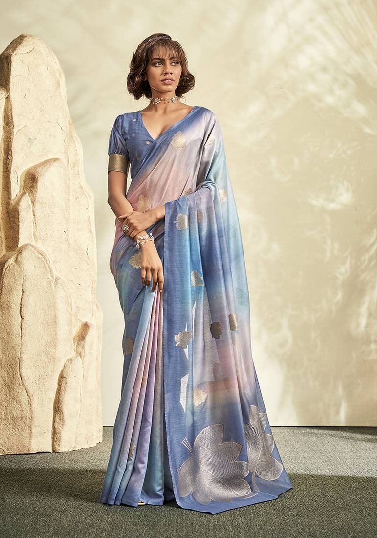 Handloom Silk with Digital Prints Saree
