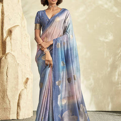 Handloom Silk with Digital Prints Saree