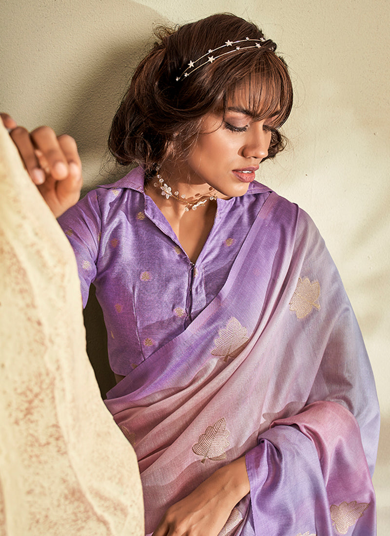 Handloom Silk with Digital Prints Saree