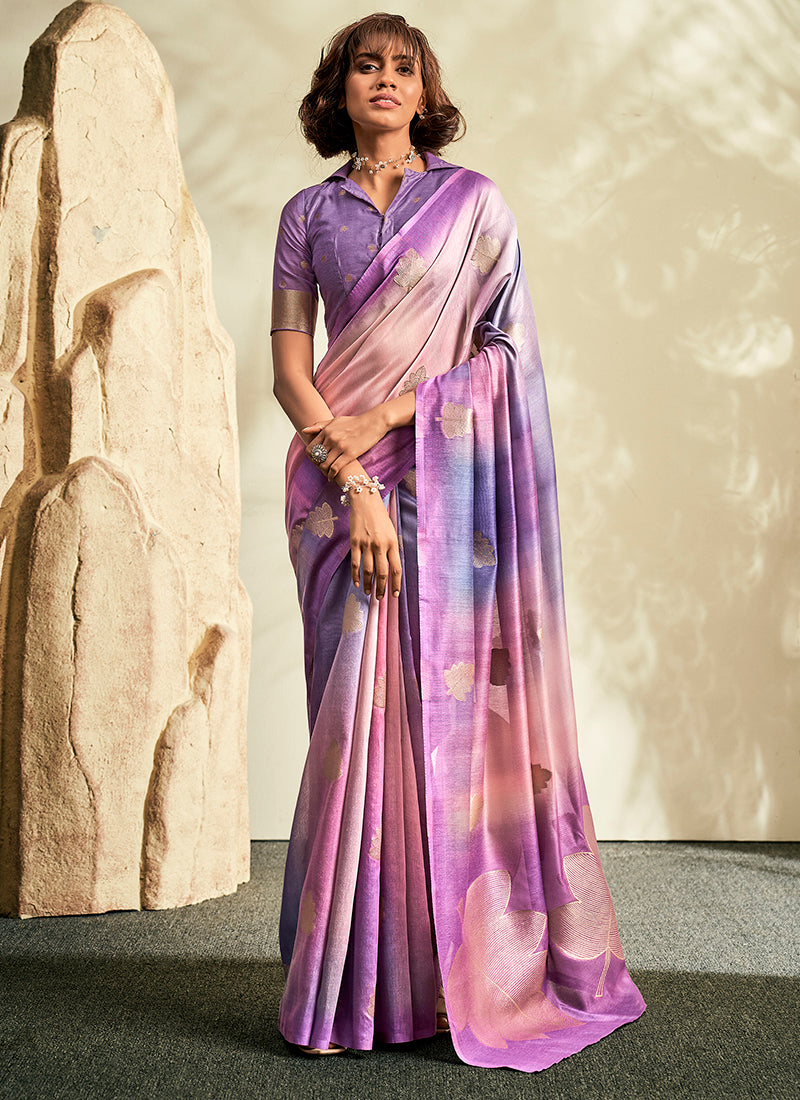 Handloom Silk with Digital Prints Saree