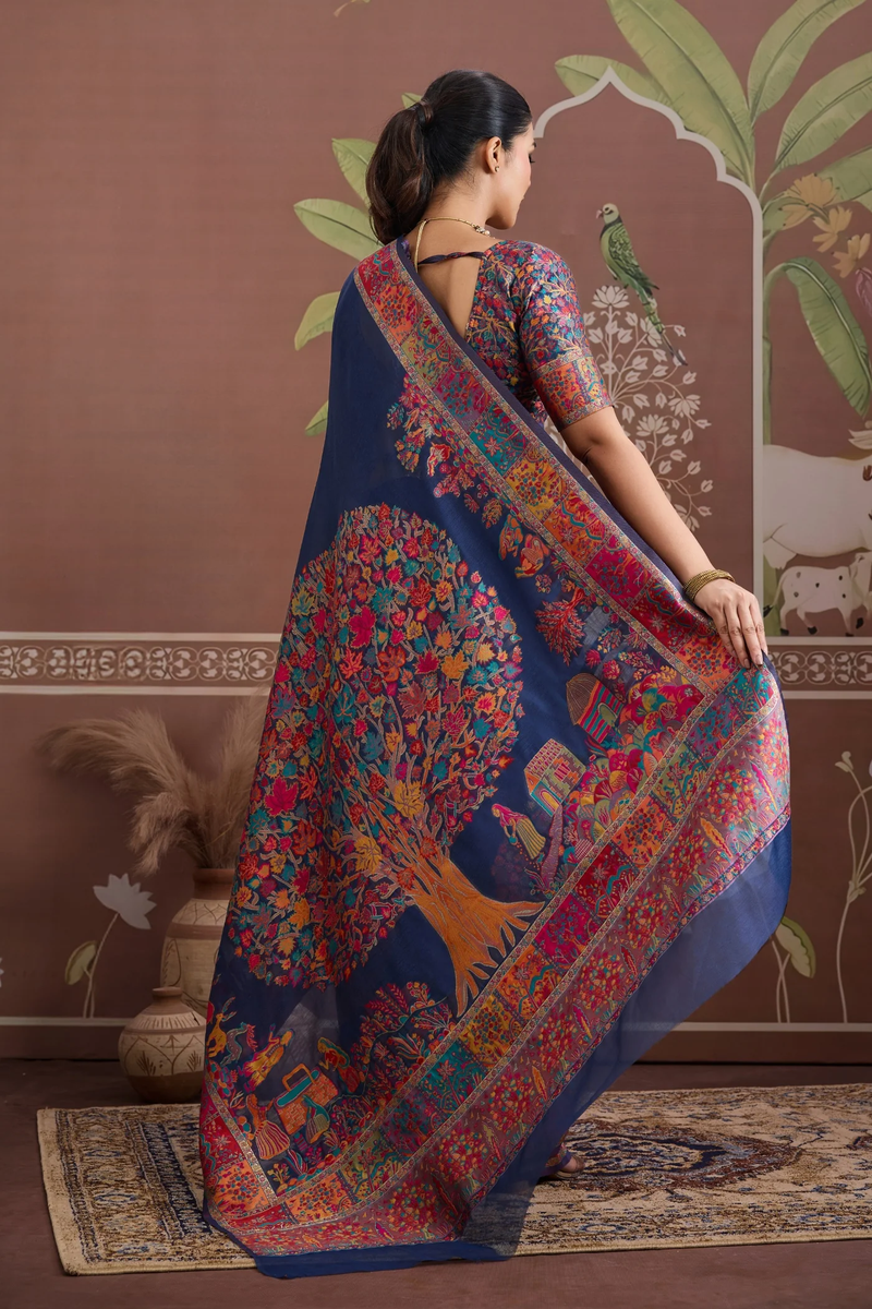 Luxurious Cotton Pashmina Weaving Saree