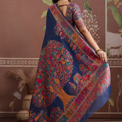 Luxurious Cotton Pashmina Weaving Saree