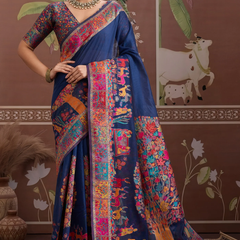 Luxurious Cotton Pashmina Weaving Saree