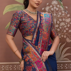 Luxurious Cotton Pashmina Weaving Saree