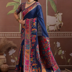 Luxurious Cotton Pashmina Weaving Saree