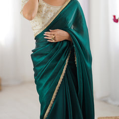 Fendy Satin Saree with Sequin Lace Border