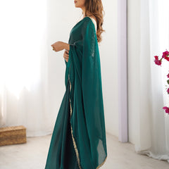 Fendy Satin Saree with Sequin Lace Border