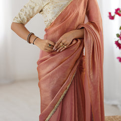 Fendy Satin Saree with Sequin Lace Border