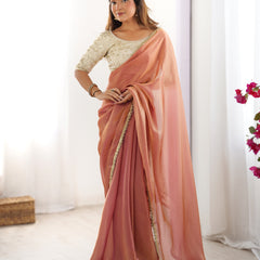 Fendy Satin Saree with Sequin Lace Border