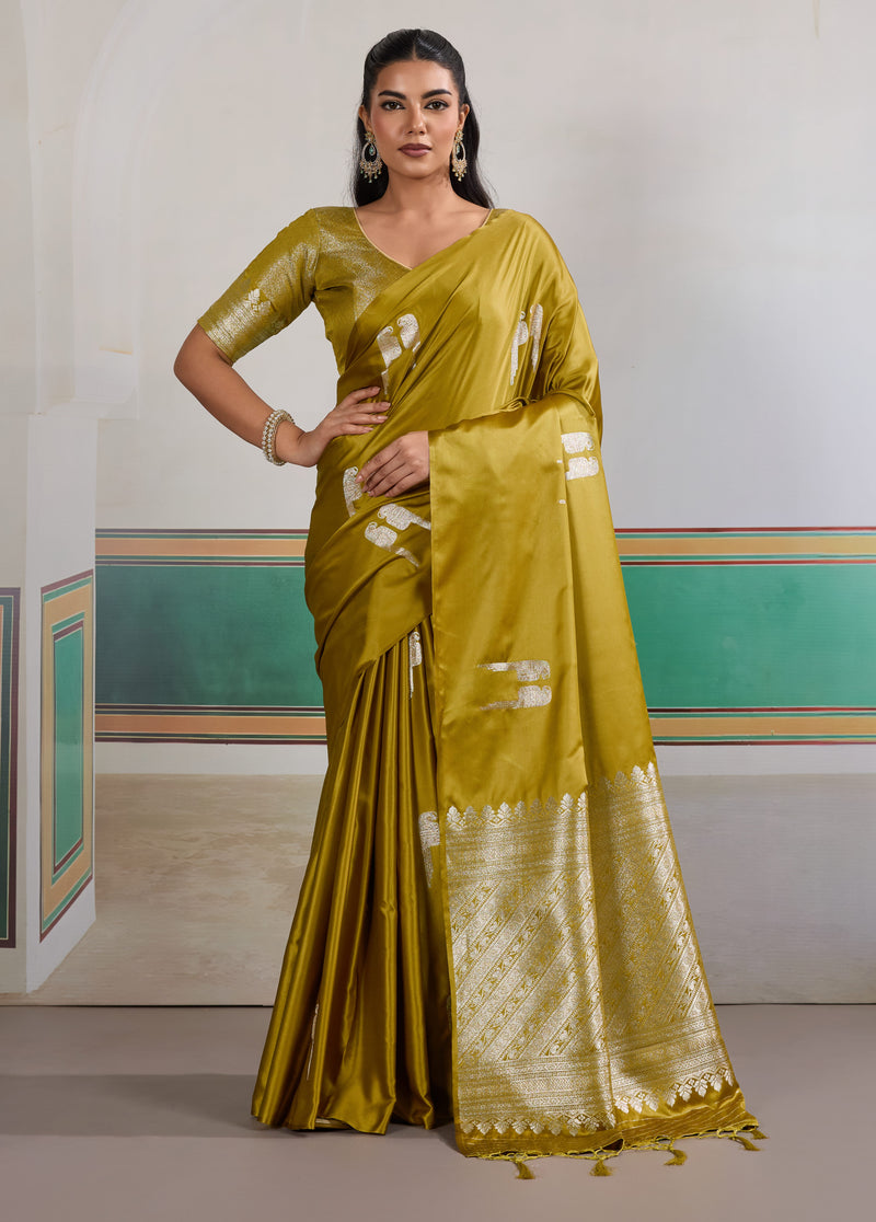 Pure Satin Handloom Weaving Saree