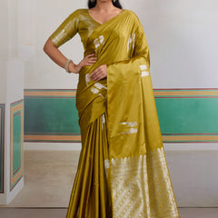 Pure Satin Handloom Weaving Saree