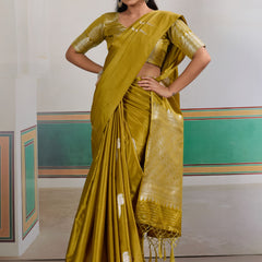 Pure Satin Handloom Weaving Saree