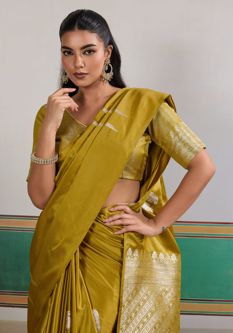 Pure Satin Handloom Weaving Saree