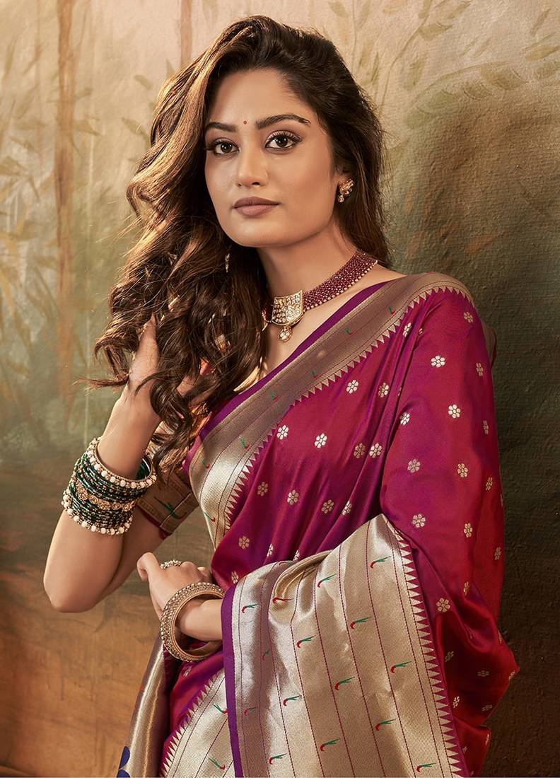 Pure Paithani Silk with Zari Weaving Saree