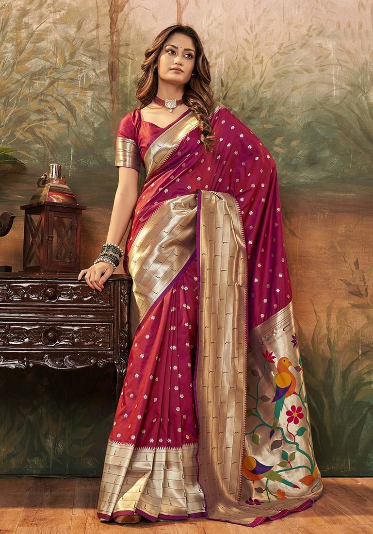 Pure Paithani Silk with Zari Weaving Saree