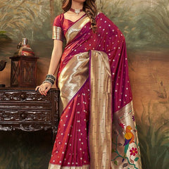 Pure Paithani Silk with Zari Weaving Saree
