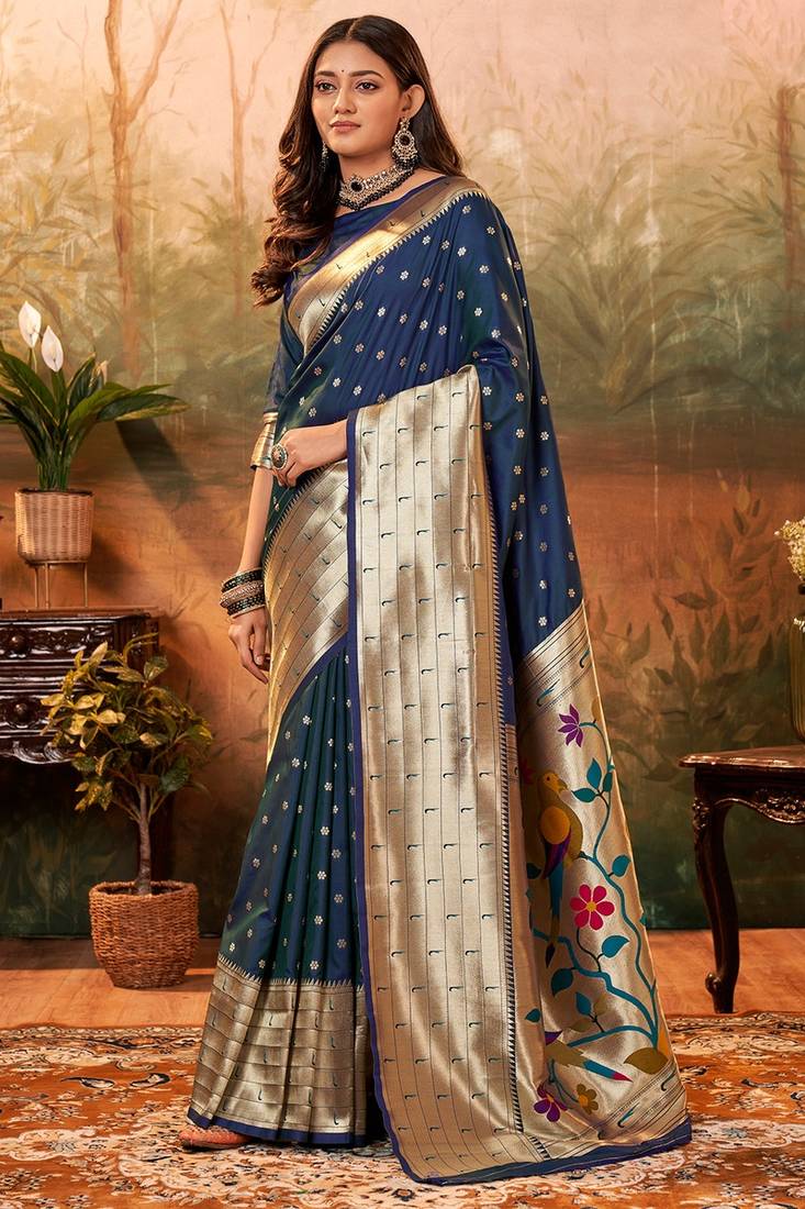 Pure Paithani Silk with Zari Weaving Saree