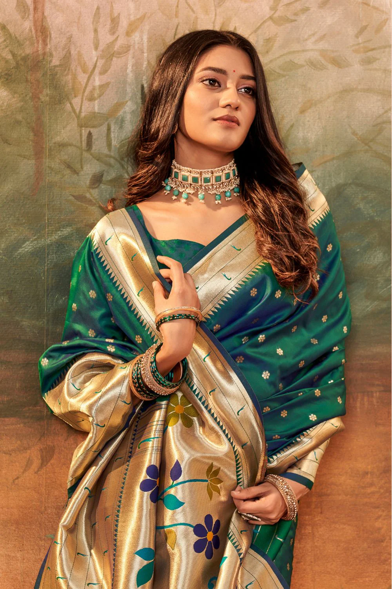 Pure Paithani Silk with Zari Weaving Saree