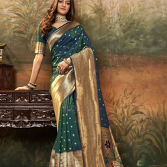Pure Paithani Silk with Zari Weaving Saree
