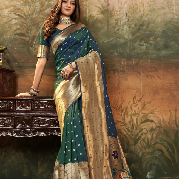 Pure Paithani Silk with Zari Weaving Saree