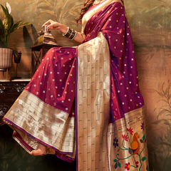 Pure Paithani Silk with Zari Weaving Saree