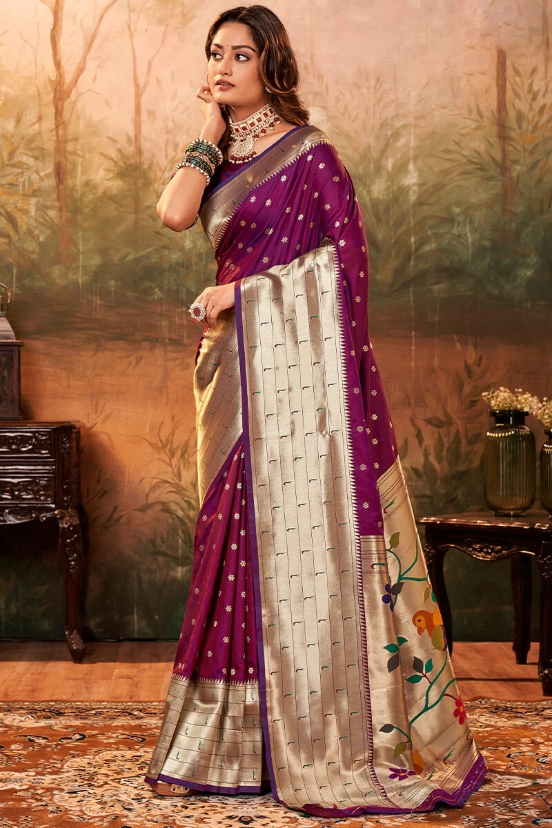Pure Paithani Silk with Zari Weaving Saree
