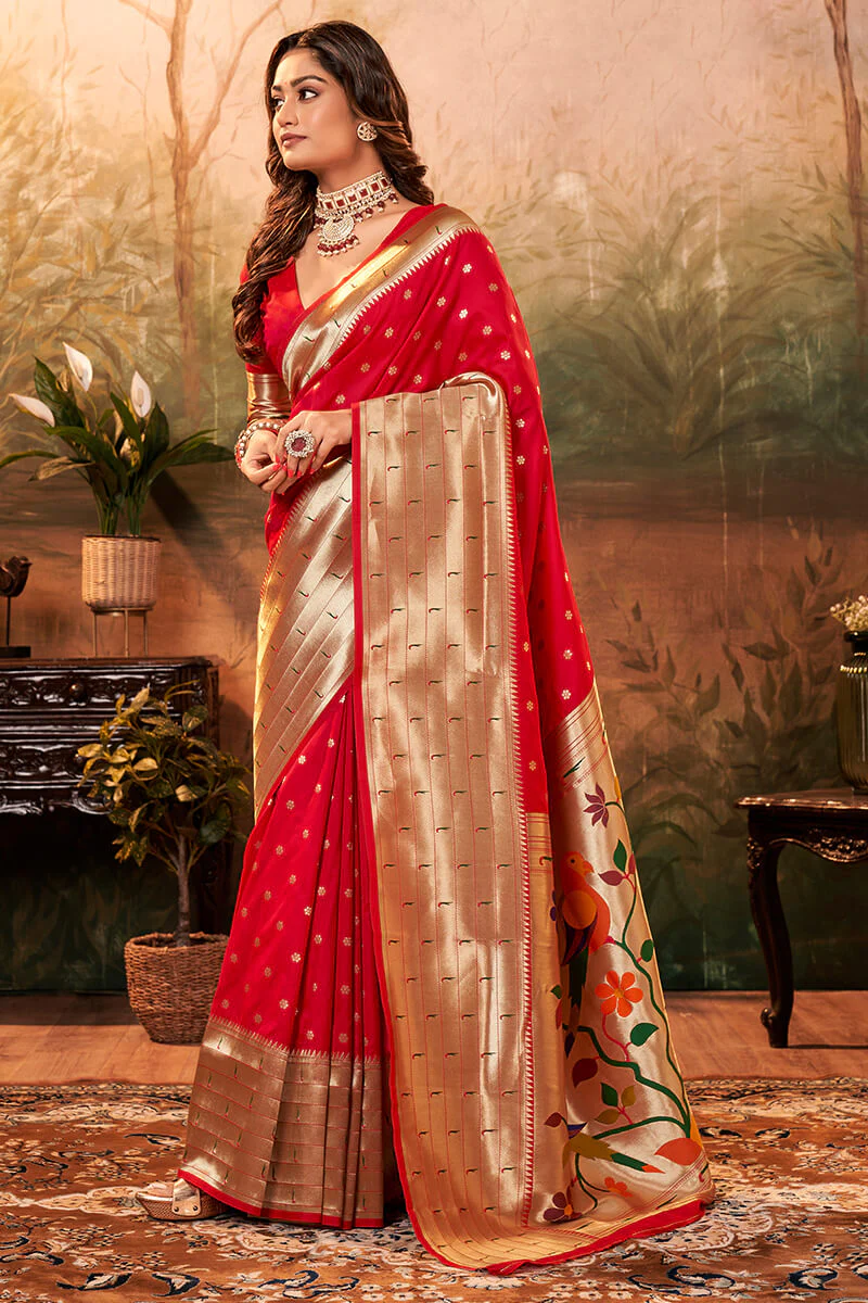 Pure Paithani Silk with Zari Weaving Saree