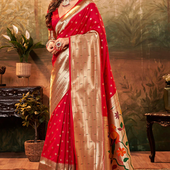 Pure Paithani Silk with Zari Weaving Saree