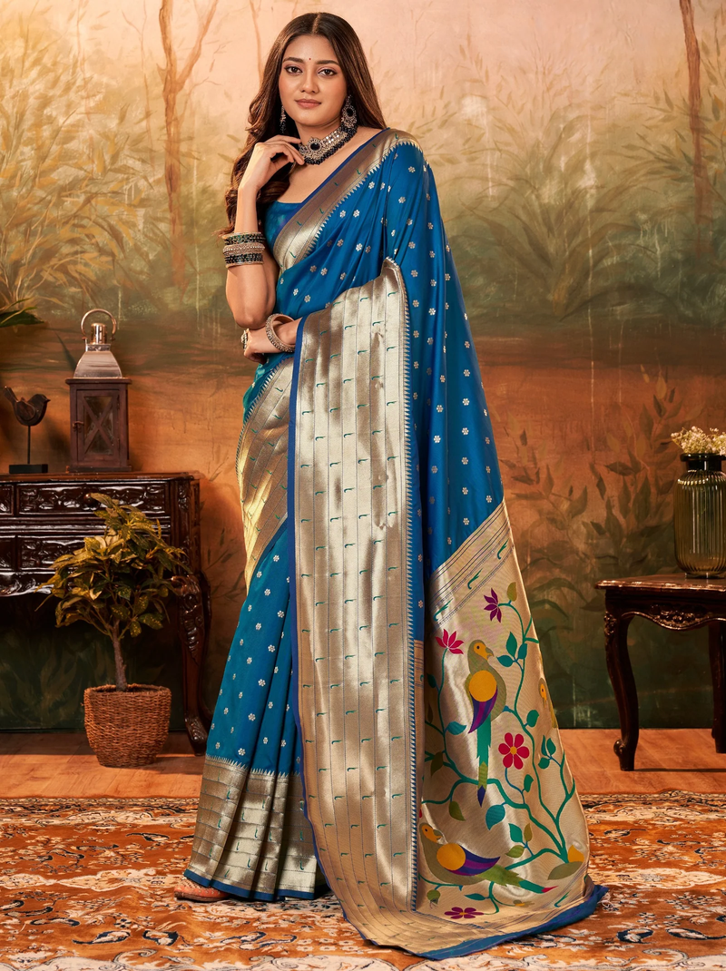 Pure Paithani Silk with Zari Weaving Saree