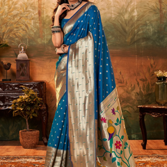 Pure Paithani Silk with Zari Weaving Saree