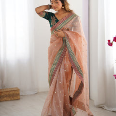 Organza Embroidered Saree