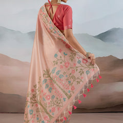 The Handloom Zari Tissue with Brasso Weaving Saree