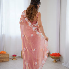 Fendy Satin Silk Saree with Triple Embellishment