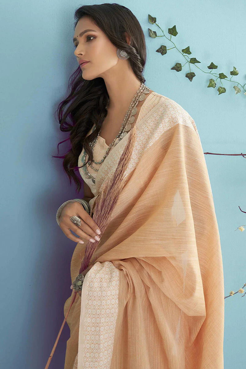 The Ethereal Chikankari Linen Silk Saree