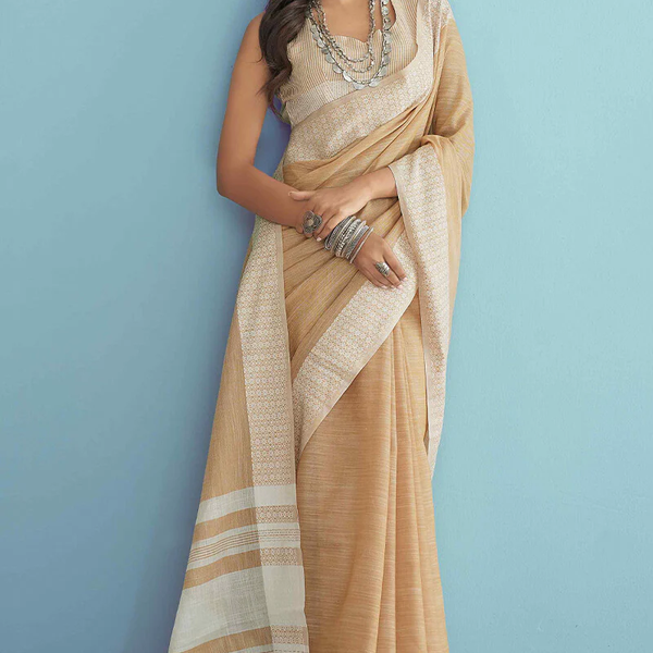 The Ethereal Chikankari Linen Silk Saree