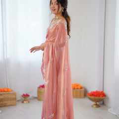 Fendy Satin Silk Saree with Triple Embellishment