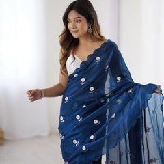 Liquid Fendy Satin with Dazzling Sequin Work Saree