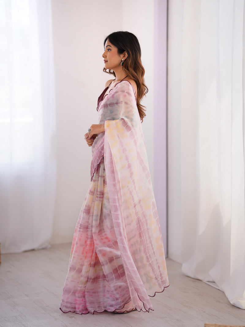 NC Satin & Arco Lace Elegance Saree