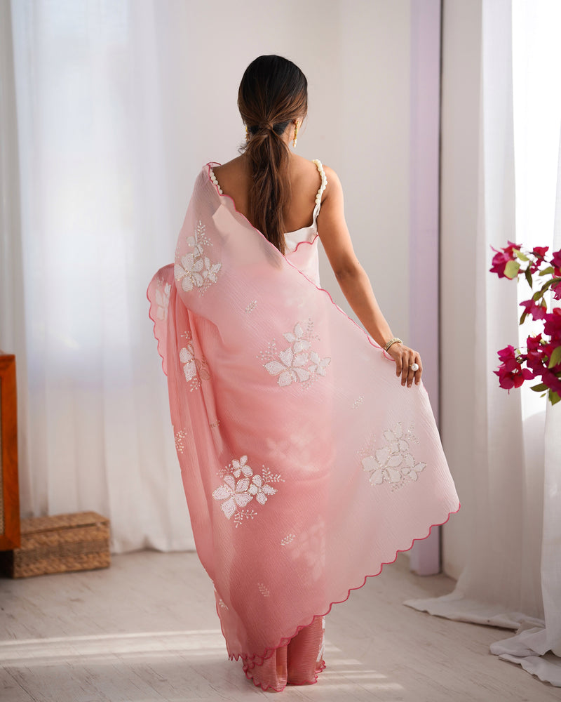 Padded Texture & Sequins Sparkle Saree