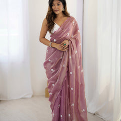 Liquid Fendy Satin with Dazzling Sequin Work Saree