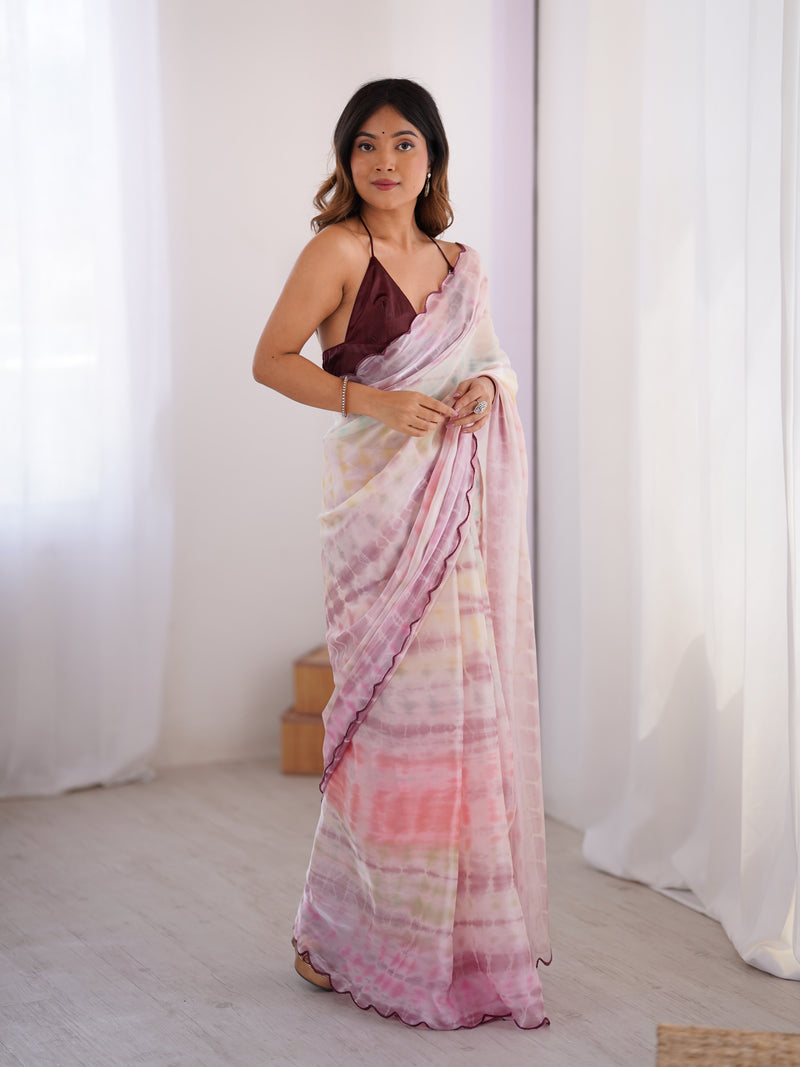 NC Satin & Arco Lace Elegance Saree