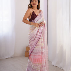 NC Satin & Arco Lace Elegance Saree