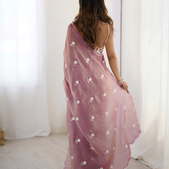 Liquid Fendy Satin with Dazzling Sequin Work Saree