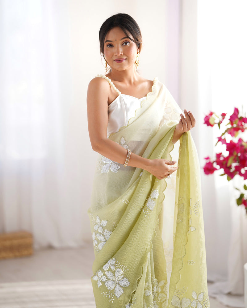 Padded Texture & Sequins Sparkle Saree