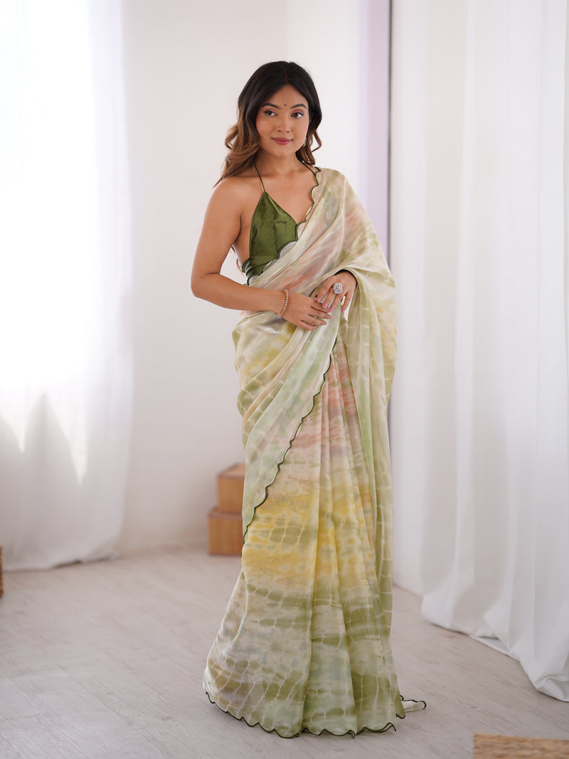 NC Satin & Arco Lace Elegance Saree