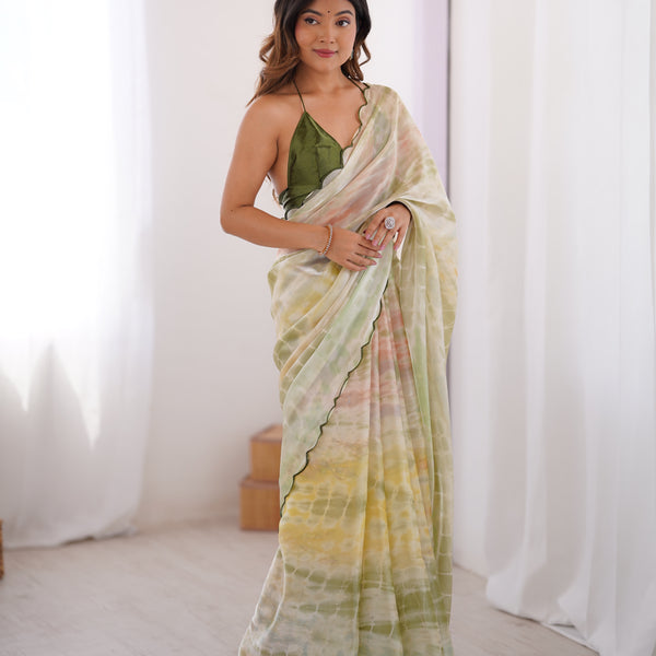 NC Satin & Arco Lace Elegance Saree